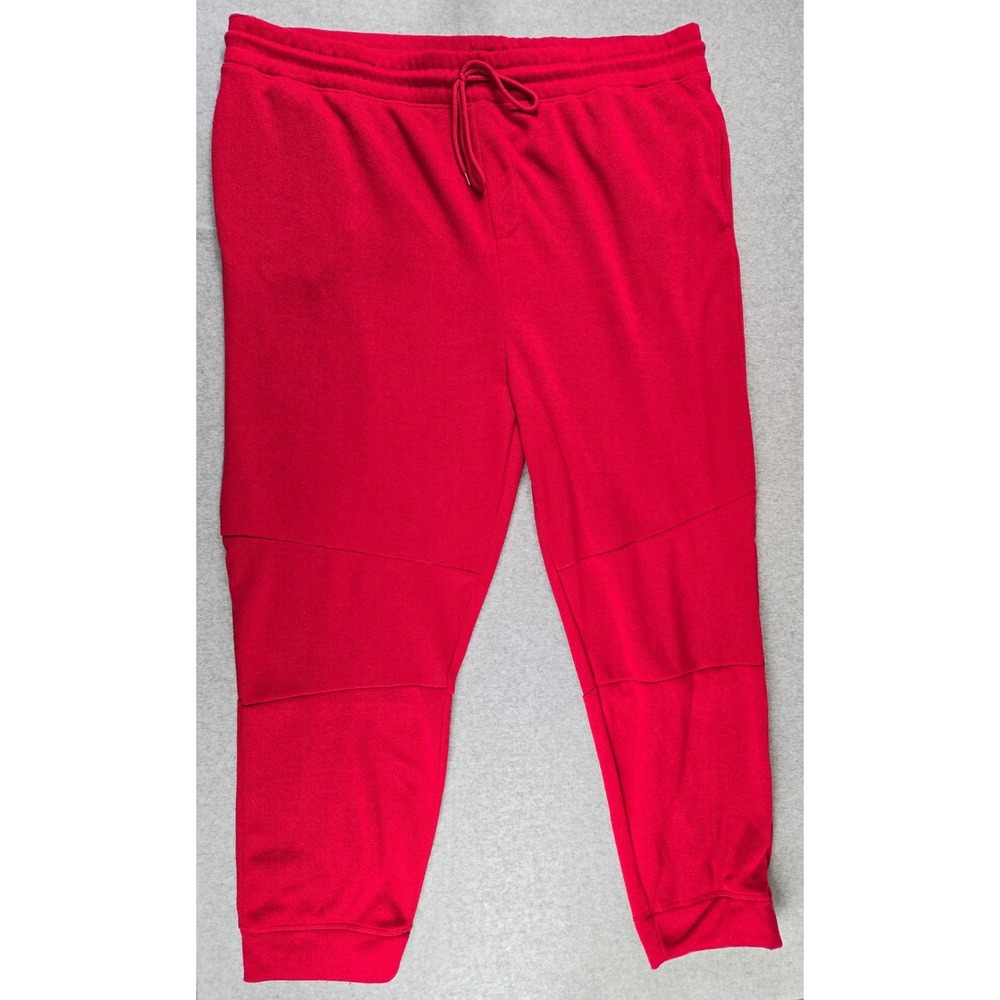 Brooklyn Cloth The Jogger Mens 4XL Red Fleece Sweatpants Drawstring Paneled Knee